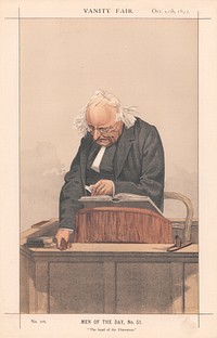 Vanity Fair - Clergy. Men of the Day, no.51 'The head of the Dissenters'. Binney. 12 October 1872