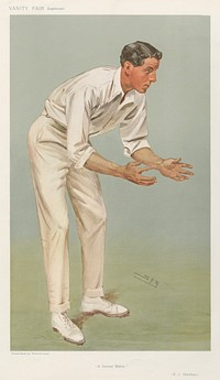 Vanity Fair - Cricket. 'A Century Maker'. K.L. Hustings. 14 August 1907