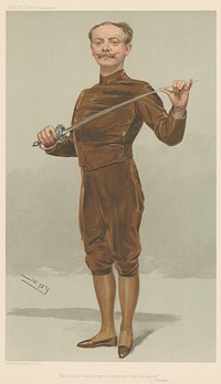 Vanity Fair: Sports, Miscellaneous: Fencing; 'He insists that his Pen is Mightier than his Sword', Mr. Egerton Castle