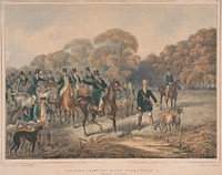 Coursing [one of a pair]: Hampton Court Park.  Plate 1. Hold hard, Gentlemen!