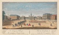 A Perspective View of the Parade, in St. James's Park, Shewing the New Buildings for the Horse Guards, The Treasury, and the Admiralty Office; 1. St. Martin's Church,  2. Admiralty office, 3. Horse Guard, 4. Whitehall, 5. King's Gate, 6. Treasury