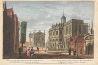 A View of Exeter College back gate (a), the Museum (b), the Theatre (c), the Printing House (d), & c. in the University of Oxford