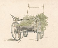 A Wagon With Hops and Two Sketches of Horses