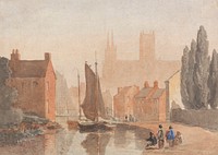 Lincoln Cathedral From Brayford Pool by David Cox