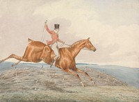 Foxhunting: Rider, Taking a Fence