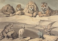 A Boar, a Leopard, a Lion, a Tiger, a Wolf, a Ram, and Two Eagles