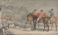 Foxhunting: The Meet, With Hounds Coming Out of Kennel
