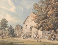 A Game of Bowls on the Bowling Green Outside the Bunch of Grapes Inn, Hurst, Berkshire by Michael Angelo Rooker