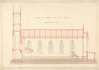 Design for a Chapel at Enfield: Longitudinal Section