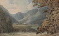 View in Borrowdale of Eagle Crag and Rosthwaite