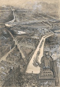 Bird's Eye View of [Queen Victoria's Funeral] Procession