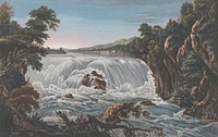 One of Six Remarkable Views in the Provinces of New York, New Jersey and Pennsylvania from SCENOGRAPHI AMERICANA: A View of the Great Cohoes on the Mohawk River; The Fall of about Seventy Feet; the River near a Quarter of a Mile Broad.