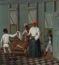 Servants Washing a Deer