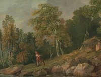 Wooded Landscape with a Boy and his Dog