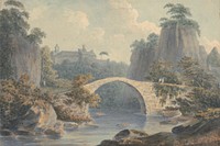 River Landscape with a Single Arched Bridge