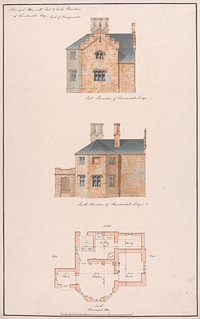 Principle with East and South Elevations of Thunderdell Lodge, Earl of Bridgewater by Studio of Sir Jeffry Wyatville