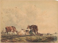 Woman Milking a Cow