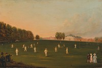 First Grand Match of Cricket Played by Members of the Royal Amateur Society on Hampton Court Green, August 3rd, 1836 Attributed to H. J. Aveling