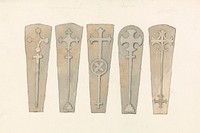 Five Coffin Lids from ?Norfolk Churches