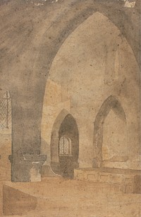 Interior of a Church, Looking West from South Aisle [1812, Royal Academy of Arts, London, exhibition catalogue]