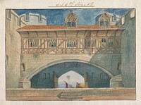 Design for Setting of Charles Kean's Richard II at the Princess's Theatre on March 12, 1857, Act 5, Scene 1