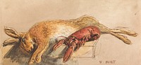 A Dead Hare and a Cooked Lobster on a Bench by William Henry Hunt