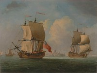 An English Sloop and a Frigate in a Light Breeze