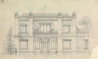 Preparatory drawing for Design 15, Plate 12 of A Collection of Designs for Rural Retreats