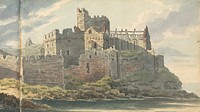 Album of Landscape and Figure Studies: Ruins of a Castle on a Rocky Coastline