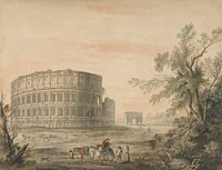 Colosseum, Rome, with Arch to the Left