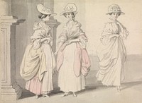 Three Ladies Standing on a Terrace