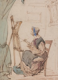 Portrait of a Girl Sketching