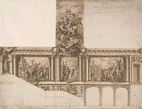 Design for Ceiling Walls and Staircase by Sir James Thornhill