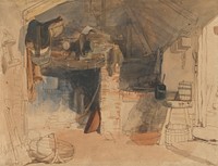 Study of a Rustic Interior Scene by William James Muller
