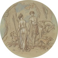 One of eighteen designs for a series of plates illustrating Venus and Adonis