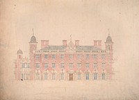 Design for Kelham Hall, Nottinghamshire: Entrance Elevation