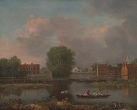 A River Landscape, possibly a View from the West End of Rochester Bridge