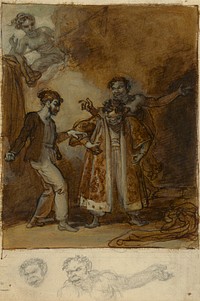 Stephano, Trinculo and Caliban with Prospero's Magic Wardrobe by Robert Smirke