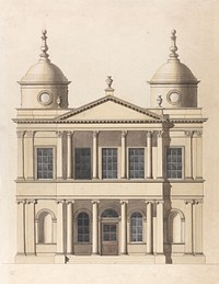 Design for a Church. Elevation of West Front