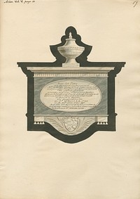 Memorial to Martha, Philip and George Joseph Cocks from Acton Church, attributed to Daniel Lysons