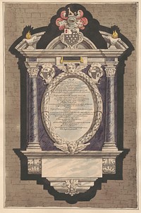 Memorial to Orlando Bridgeman from Teddington Church, attributed to Daniel Lysons