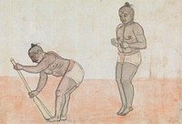 Two Jeyties Exercising by Gangaram Chintaman Tambat