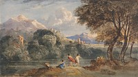 Classical Landscape with Figures by Francis Oliver Finch