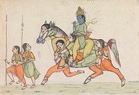 Vishnu Riding a Horse Composed of Female Attendants