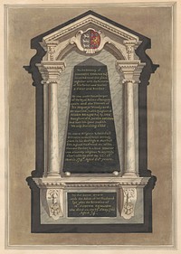 Memorial to Somerset English, his wife Judith, his mother, his father, a sister, and a brother from Hampton Church by Daniel Lysons