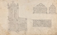 Design for a Gothic Chair and Box