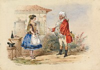 Adina and Dr. Dulcamara, Scene from Donigetti's Elisir d'Amore