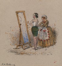 Woman Dressing, with Maid by George Augustus Sala