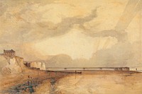 Marine Pier, Brighton - Sunset by Anthony Vandyke Copley Fielding