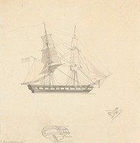 Single Brig; Sketches of Separate Stern and Rubber